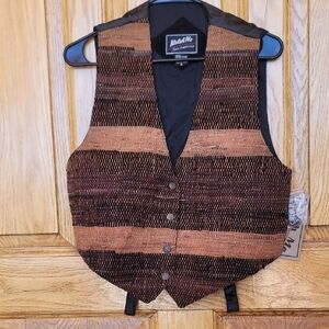 Make Offer Katch Me Retro Western Rancher Rodeo Polyester &  Leather Vest